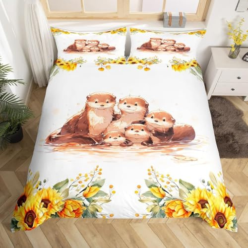 RZPFQB Faultier Tiere Kinder Bettwäsche 100x135 Baby Bettwäsche Set für Kleinkinder und Babybetten Niedliche Karikatur Faultier Bettbezug Set Faultier Microfaser Bettwäscheset