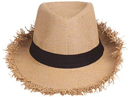 KBOPLEMQ Chapeau de paille pour jardinier, unisexe, idéal pour les vacances à la plage, le jardin ou les fêtes d'été, pour homme et femme, tressé et effiloché, confortable, chapeau de voyage hawaïen