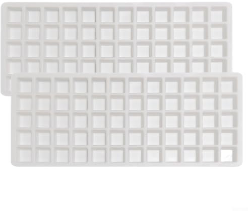 Zilimontt Silicone Ice Cube Tray, Flexible Ice Cube Tray, 60 Grids Food Molds, Candy Chocolate Making Container (White)