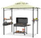 Grillpavillon mit Doppelschichtdach, 245 x 153 x 250 cm, Gartenpavillon Wasserabweisend Flammhemmend, inkl. Stauraumbasket, BBQ Pavillon Überdachung für Grillpartys Garten und Terrasse, Beige