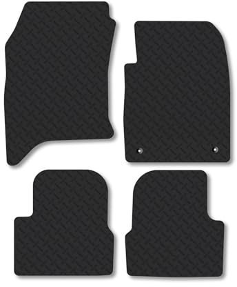 Fiat 600 [Hybrid] (2024+) 5mm Rubber Car Mats Compatible with Accessories Premium Durable Tailored Fit Heavy-Duty Floor Mats Set Accessory Waterproof Durable Custom Fit Water Resistant Easy-Clean