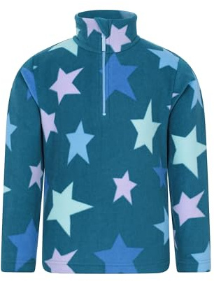 Mountain Warehouse Endeavour Kids Fleece Jacket - Half Zip, Lightweight, Micro Fleece, Fast Dry, Antipill For Boys & Girls - For Spring Summer, Travel & Outdoors Turquoise 7-8y