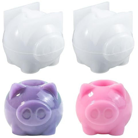 2 Stücke Silikonform Schweinchen Gießform Kerzenhalter Schwein Kerzenformen Zum Gießen Von Kerzenhalterform Glücksschwein Kerzenhalter Form