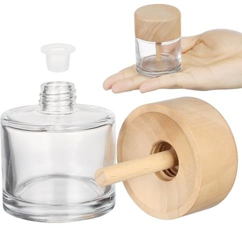 DEARMAMY 2 Stück Diffusorflasche Leer aus Klarem Glas 50 Ml Dekorative Aromatherapieflasche und Kleiner Vase für Raum und Desktop Dekoration