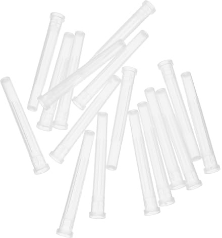 Transparente Nadelkappen 54mm für Präzisionsspritzen, 100 Stück | Kunststoff, Leichtes Aufsetzen und Abnehmen, Klare Sicht, für Labor und Fertigung, Luer Lock