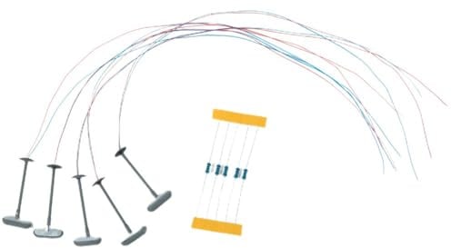 ZYNCUE 5er-Pack LED-Bahnsteigleuchten für Modelleisenbahnen der Spur N mit 36-mm-Gittermast (3 V DC/AC, 20 mA) für Gleis N 6626 Layouts
