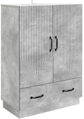 vidaXL Sideboard Betongrau 66 x 34,5 x 92 cm Holzwerkstoff, Eleganter Sideboard, moderner Buffet, viel Stauraum, stylische Regal, rechteckiges Esstischmöbel