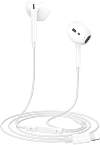 iPhone Kabel Kopfhörer, [MFi-Zertifiziert] iPad Kopfhörer mit Kabel mit Mikrofon und HiFi, Kabelkopfhörer Ohrhörer für iPhone 14 Plus Pro Max/13/12/11/XR/XS/X/SE/8/7/Air/Mini Unterstützt alle iOS