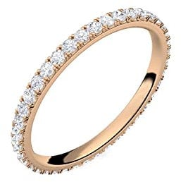 Ring Rosegold von AMOONIC mit Zirkonia Verlobungsringe (Silber 925 hochwertig vergoldet) Memoryring Vorsteckring Zirkonia Stein Damenring Damen Heiratsantrag Memory Memoire FF589VGRSZIFA52