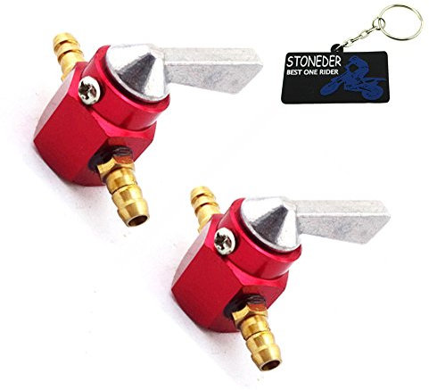 STONEDER Robinet de carburant en alliage CNC de 6 mm - Pour moto, moto tout-terrain, quad, quad - Rouge