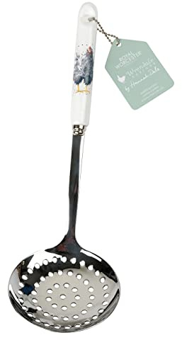 Portmeirion Home & Gifts WN4040-XT Wrendale Draining Spoon (Hen), Porcelain, 2 x 10.5 x 33.5 cm