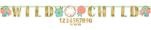 Amscan 122106 Boho Wild Child Add-an-Age Letter Banner, 3.2m - 1 Pc