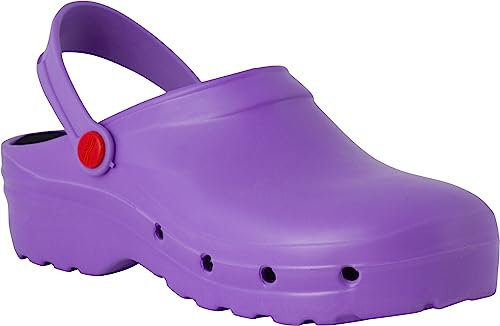 REPOSA Light Shock Sabots infermiere, Chaussures infirmières Chaussures de santé EVA réticulées Confortables et légères, Tige fermée, Trous latéraux, Semelle Anatomique, Violet, 40 EU