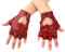 JISEN Damen Punk Halbfinger PU Leder Performance Handschuhe, rot (a), One size