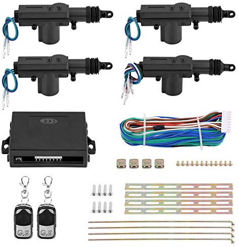 Cierre Centralizado Universal Coche Kit, Bloqueo de Control Central Remoto,Sistema de Entrada sin Llave de Cerradura de Puerta de Coche 2 puertas con botón de liberación del tronco