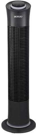 SOGO Ventilador Torre Silencioso con 3 Velocidades y Temporizador 2H - Ventilador de Torre Oscilante de Bajo Consumo con Temporizador 2H - Ventilador Columna Compacto para Hogar, Dormitorio y Oficina