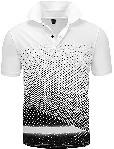 ZITY Mens Polo Shirt Cool Quick-Dry Sweat-Wicking Color Block Short Sleeve Sports Golf Tennis T-Shirt - - XXL