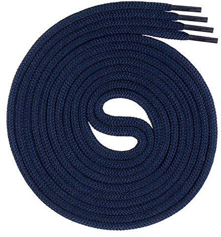 Swissly Cordones redondos para zapatos de trabajo y trekking, 100% poliéster, color: azul marino, longitud: 70 cm