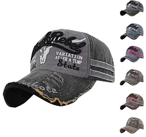 iMeshbean Baseball Cap Herren Damen, Basecap Retro Verstellbar Mütze Snapback Cap Unisex Schirmmütze Baumwolle Modische Kappe Hut für Sport Reise Outdoor Freizeit (Schwarz)