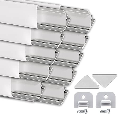 Eckprofil LED Aluprofil 45 Grad - 10er Set 2m Stück - Aluminiumprofil für Stripes - Alu Profile Lichtleiste