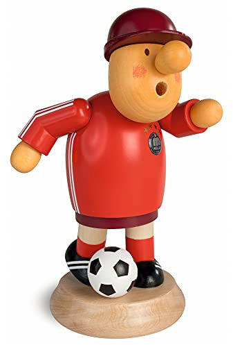 Müller Räuchermann Müllerchen Fussballspieler, 15 cm hoch, original Erzgebirge Seiffen