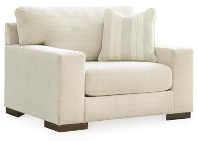 Signature Design by Ashley Maggie Contemporary Upholstered Chair and a Half, Beige