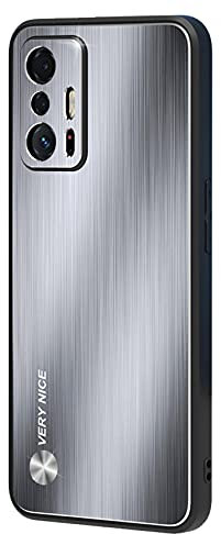 ESTH® Handyhülle für Xiaomi 11T Pro/11T Hybrid Rüstung Aluminium Metall Stoßfester Bumper Cover Soft Silikon Militär Heavy Duty Case für Xiaomi 11T/11T Pro, Silber