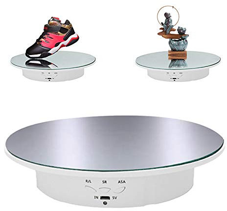 CDIYTOOL Présentoir motorisé pour Tourne Disque électrique 360 degrés pour présentoir de gâteaux, Bijoux, Montres, Produits numériques, modèles 3D et Objets de Collection, 8 kg, Charge