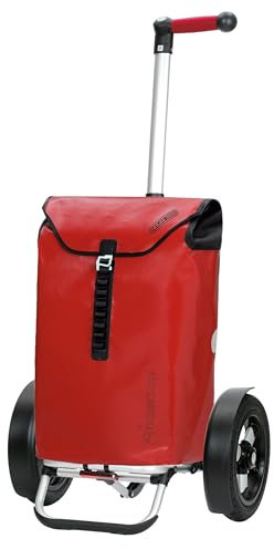 ANDERSEN Einkaufstrolley - Tura Shopper Ortlieb rot 49 L Handwagen, wasserdicht, wetterfest, Aluminium, Griff ergonomisch, klappbar, Kugellagerad