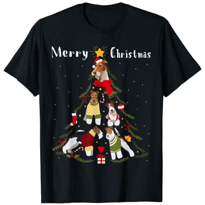 Arbre de Noël en fil de fer Fox Terrier pour propriétaire de chien T-Shirt