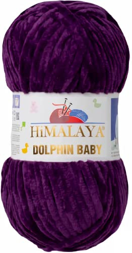 Strickfein Himalaya Dolphin Baby Wolle Garn Baumwolle Strickwolle zum Stricken häkeln (80328 Dunkellila)