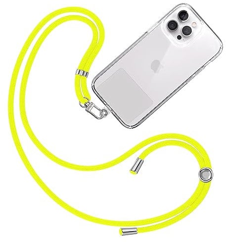 TBOC Cordino Catenella Laccio Strap Porta Cover [Fluoro Giallo] per Telefono Cellulare da Collo - Tracolla Catenina con Cordini da Phone Cellulari Telefoni Accessori Universale Laccetti Donna Uomo