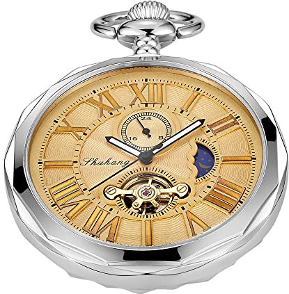 Mechanische Taschenuhr für Herren, römische Ziffern, mechanische Taschenuhren für Herren, MW114