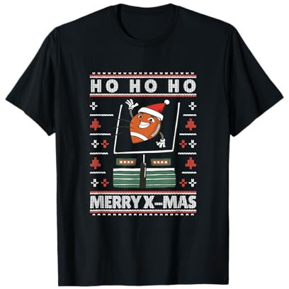 Lustiger American Football Ugly Weihnachten Sweater T-Shirt