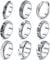 KALVICA 9 Stück Edelstahl Ringe für Dame Herren Spinner Ringe Silber Matt Finish Poliert Band Ringe Fidget Anxiety Ringe Moon Star Ehering Verlobungsringe Vintage Unisex Ring 49-62