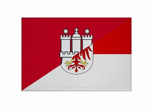 U24 Aufnäher Hamburg-Brandenburg Fahne Flagge Aufbügler Patch 9 x 6 cm
