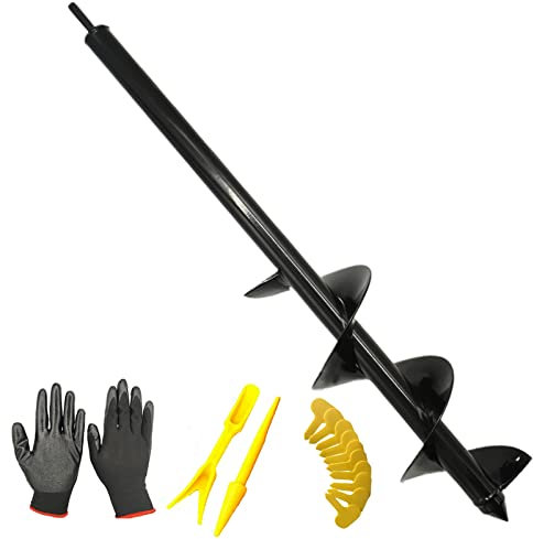 CHCYWJGJ Large Size Auger Drill Bit for Planting 4x24inch Hole Digger for Any Hex Drive Drill ，Garden Auger Spiral Drill Bit for Sand/Wet/Dry Soil