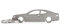 CarShape Porte-clés en acier inoxydable - Compatible avec Mercedes CLK W208 Car Shape, argenté