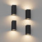 Klighten 4 Stück Schwarz Wandleuchte Aussen Innen, Wasserdicht IP65 Modern Wandlampe Außen, Aluminium Eckig Außenlampe Außenleuchte Wand, Up Down GU10 Fassung Außenwandleuchte, Ohne Leuchtmitte