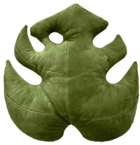 Green Philosophy Co. Monstera Leaf™ Pillow - Mossy Earth - Large Soft Plant-Shaped Plush Cushion for Couch, Bed, or Reading Nook - Cute & Unique Nature-Inspired Decor Throw Pillow
