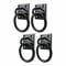 Heavy Duty Ring on Plate with Black Coating, Horse tie Ring, decking Rope Rust Proof Tie Rings - 50x50mm (Ring On Plate Black 4pk)