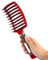 Haarbürste Ohne Ziepen, Borstenbürste Wildschweinborsten Haarstyling Bürste Entwirrbürste Massagebürsten mit Griff für Lange Feine Dicke Lockige Haare (Rot)