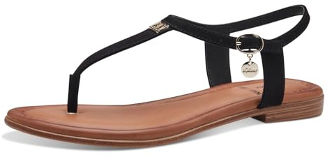 s.Oliver Damen Zehentrenner mit verstellbarem Riemchen Vegan, Schwarz (Black), 41 EU