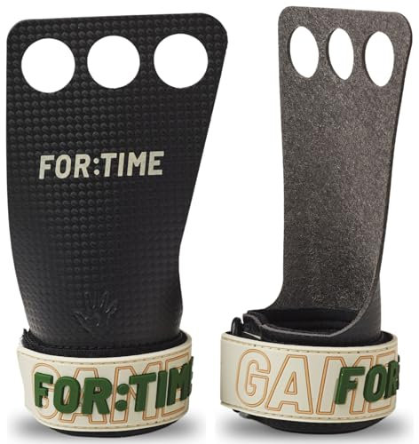 For Time Fitness - Handgriffe für Crossfit Gymnastik-Workouts - Ultraklebriger Handschutz mit Handgelenkstütze - Sporthandschuhe für Klimmzüge