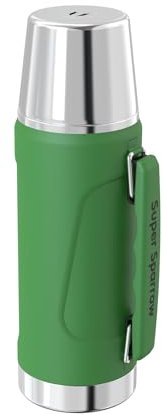 Super Sparrow Stainless Steel Water Bottle - Wide Mouth Vacuum Insulated Flask - 1000ml -BPA-Free ThermosBottle - Leakproof Lid Doubles as Cup