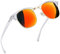 Joopin lunettes de soleil transparent orange homme femme lunettes demi monture classique lunettes solaires polarisées protection UV400