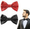 EUPSIIU 2 Stück Glitzer Fliege Funkelnde Pailletten Fliege, Verstellbare Riemenschnalle Glänzend Glitzer Vorgebunden Fliege für Männer Junggesellenabschied Accessoire Disco Party Karneval (2PCS)