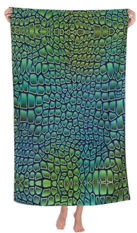 Mypiky Alligator Skin Print Mikrofaser Strandtuch Erwachsene Strandtücher Großes Badetuch für Frauen Kinder Männer 82 X 132 cm