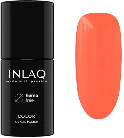 INLAQ® UV Nagellack Neon Orange - 6 ml Hema Free - Langlebiger UV Lack - Nail Polish - Sweet Candies Kollektion - Gelnägel - Shellac Gel - Gellack ohne Hema | 1069- Outrageous Orange