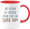 quotedazur - Mug Cadeau Papy - Pas Besoin De Cheveux Pour Être Un Super Papy - Tasse Cadeau Fêtes des Grand-Pères Humour Anniversaire Pépé - Rouge/Céramique
